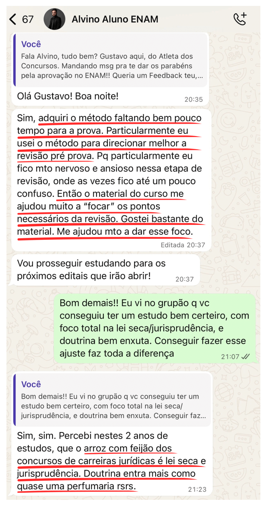 Depoimento Alvino Kit Aprovação ENAM