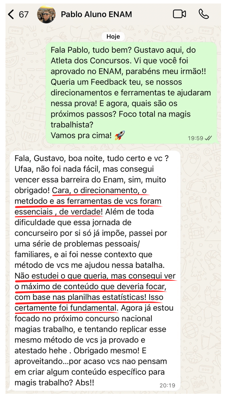 Depoimento Pablo Kit Aprovação ENAM