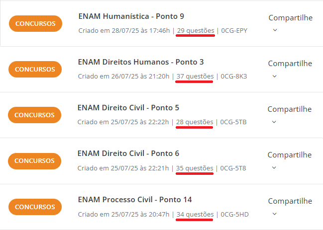Print caderno de questoes do QC ENAM webp