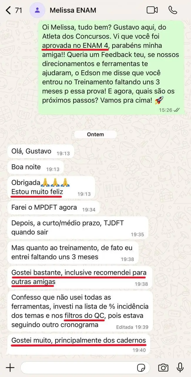Depoimento Melissa - Aprovada ENAM 4