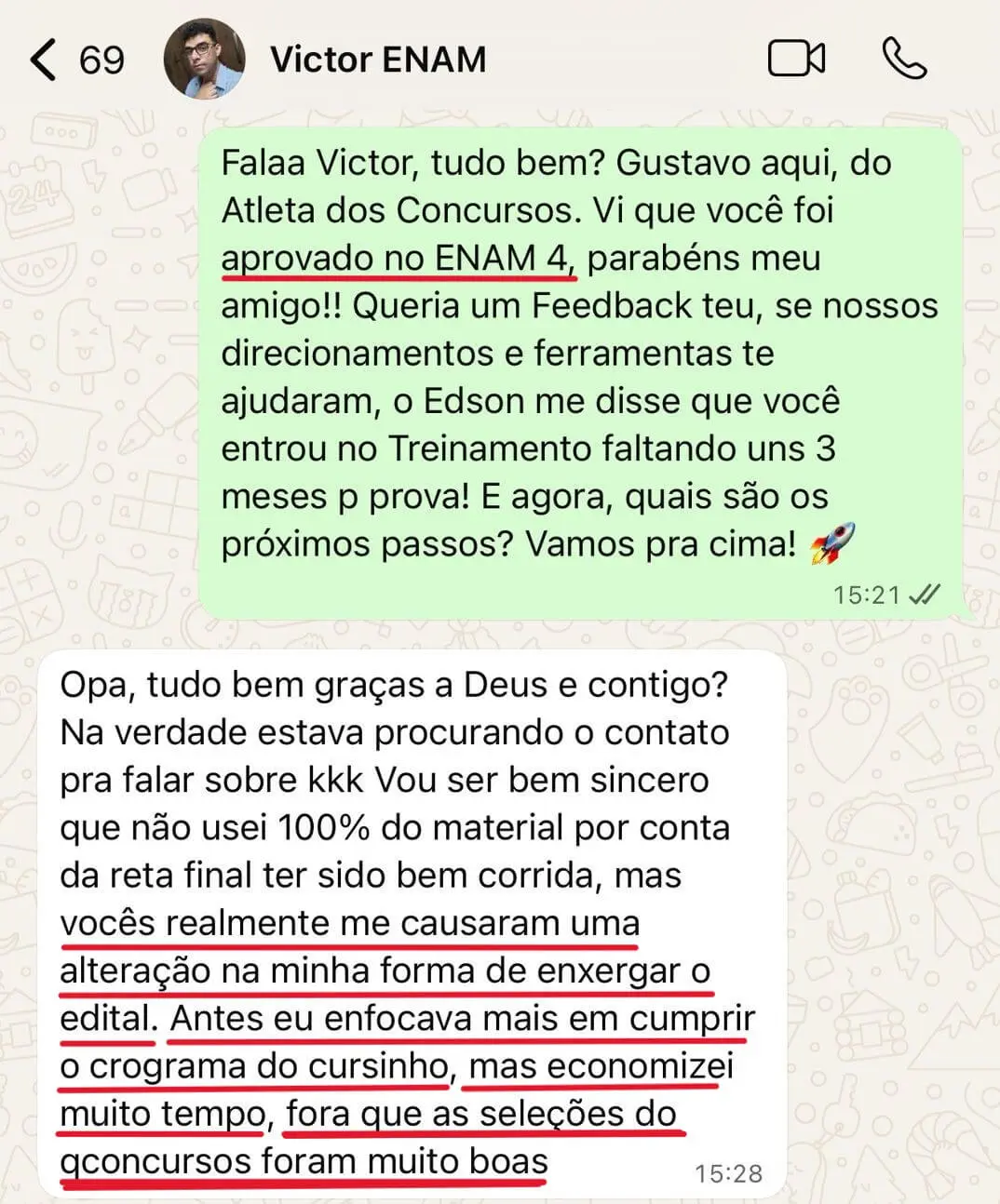 Depoimento Victor - Aprovado ENAM 4