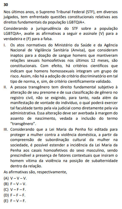 Questão 30 - Humanística