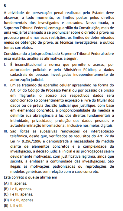 Questão 5 - Constitucional