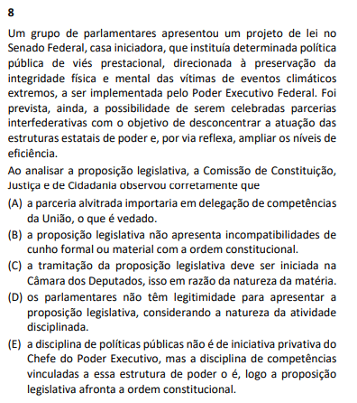 Questão 8 - Constitucional