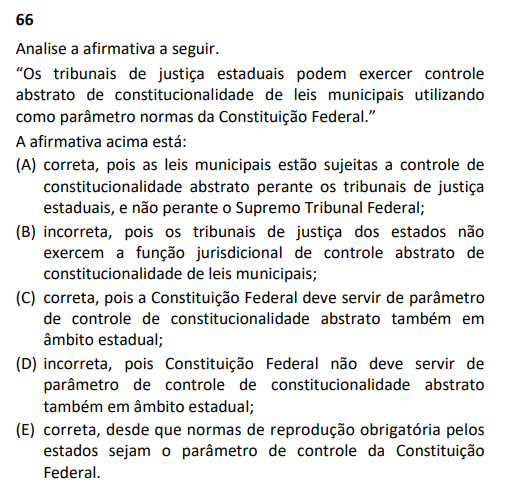 Questão 66 - Constitucional