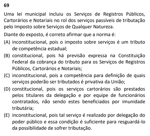 Questão 69 - Constitucional