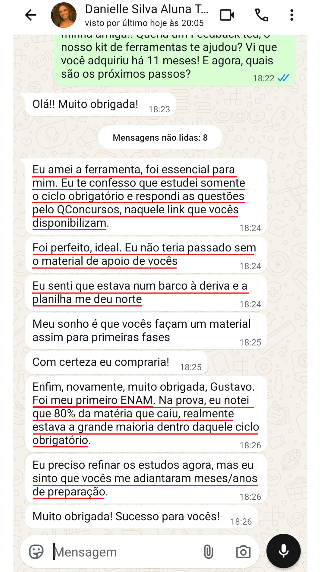 Depoimento Danielle Silva ENAM 5