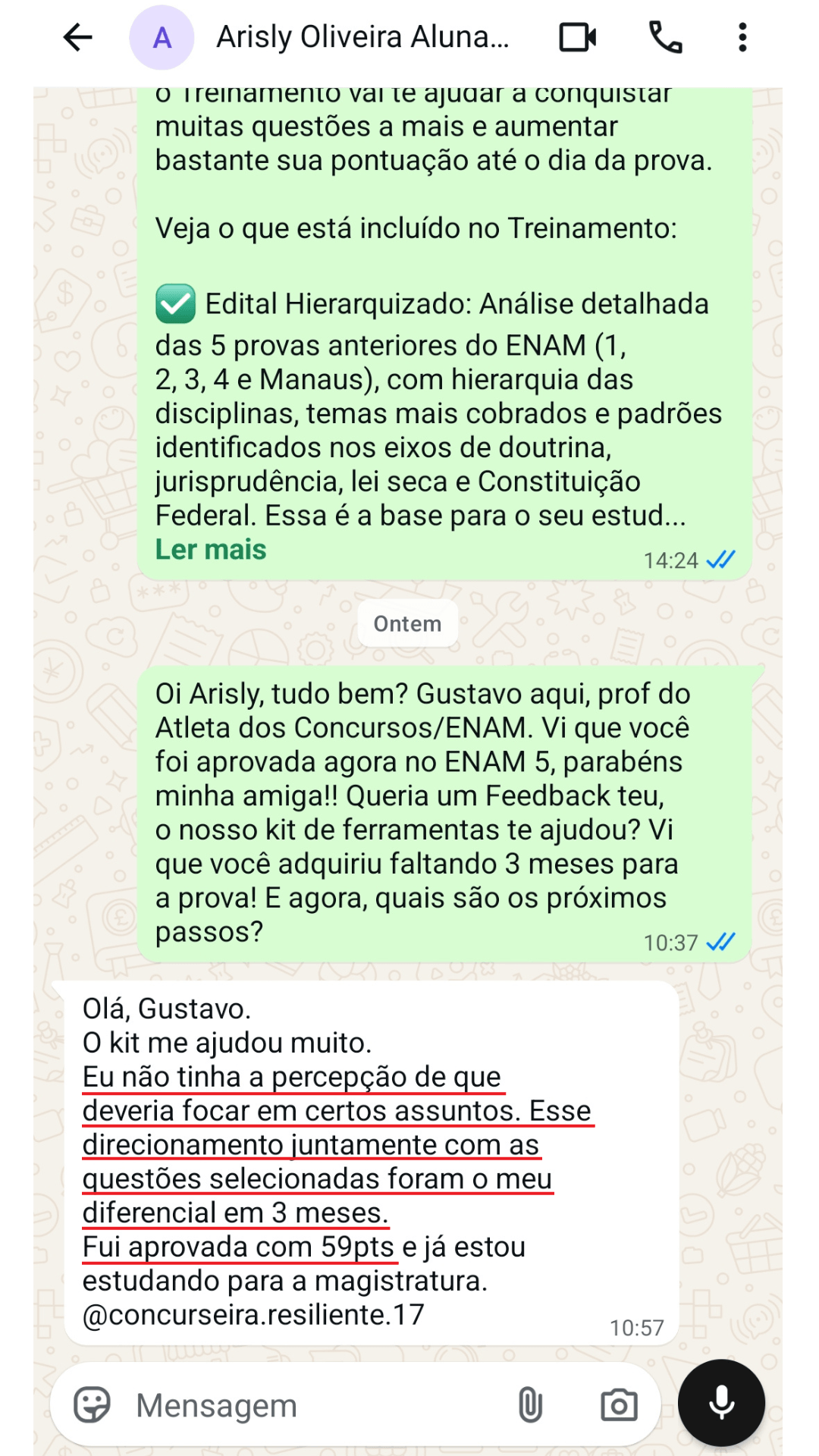 Depoimento Arisly Oliveira