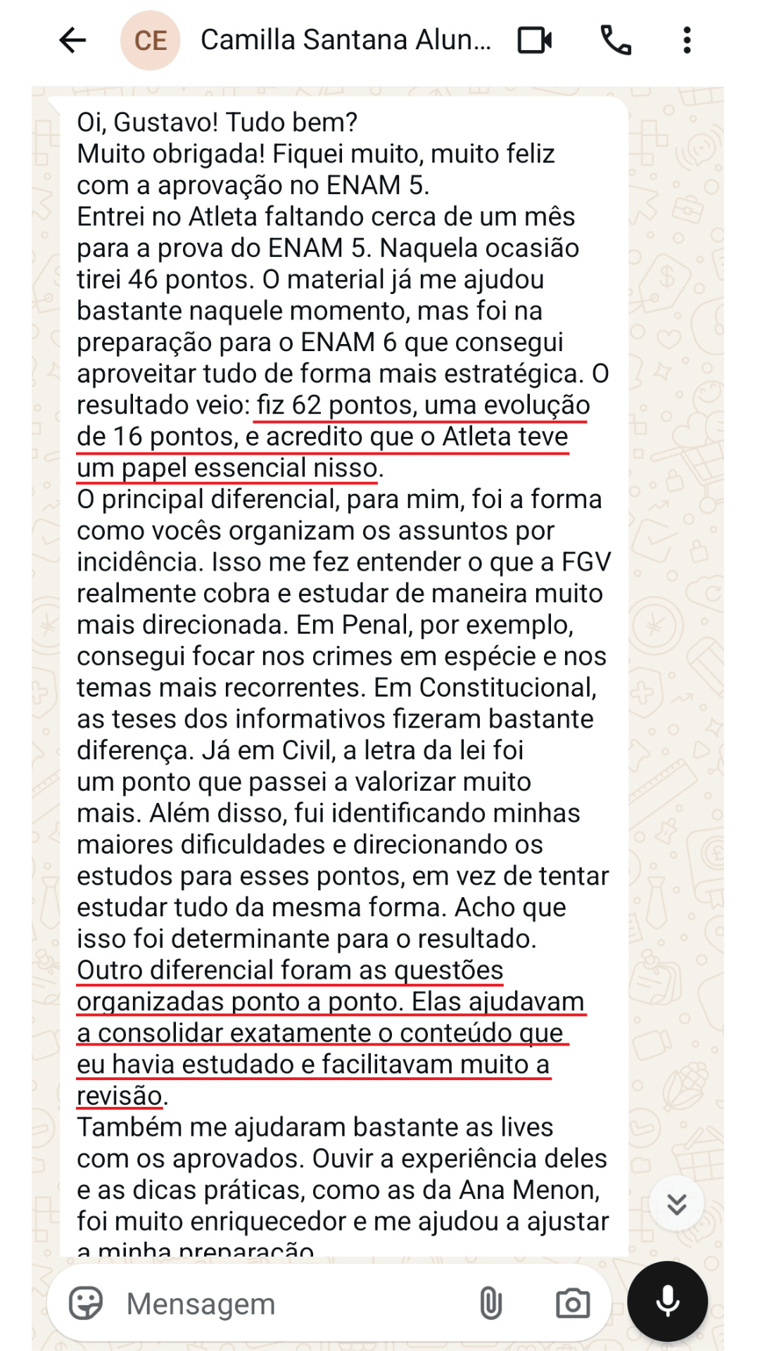 Depoimento Camilla Santana