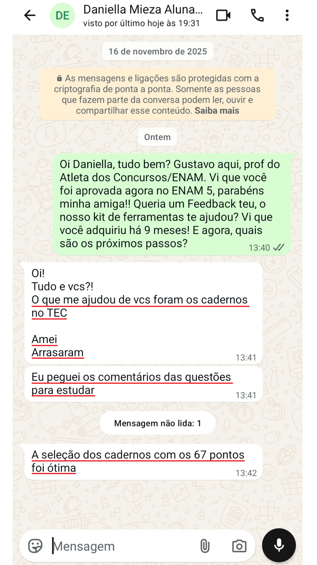 Depoimento Daniella Mieza