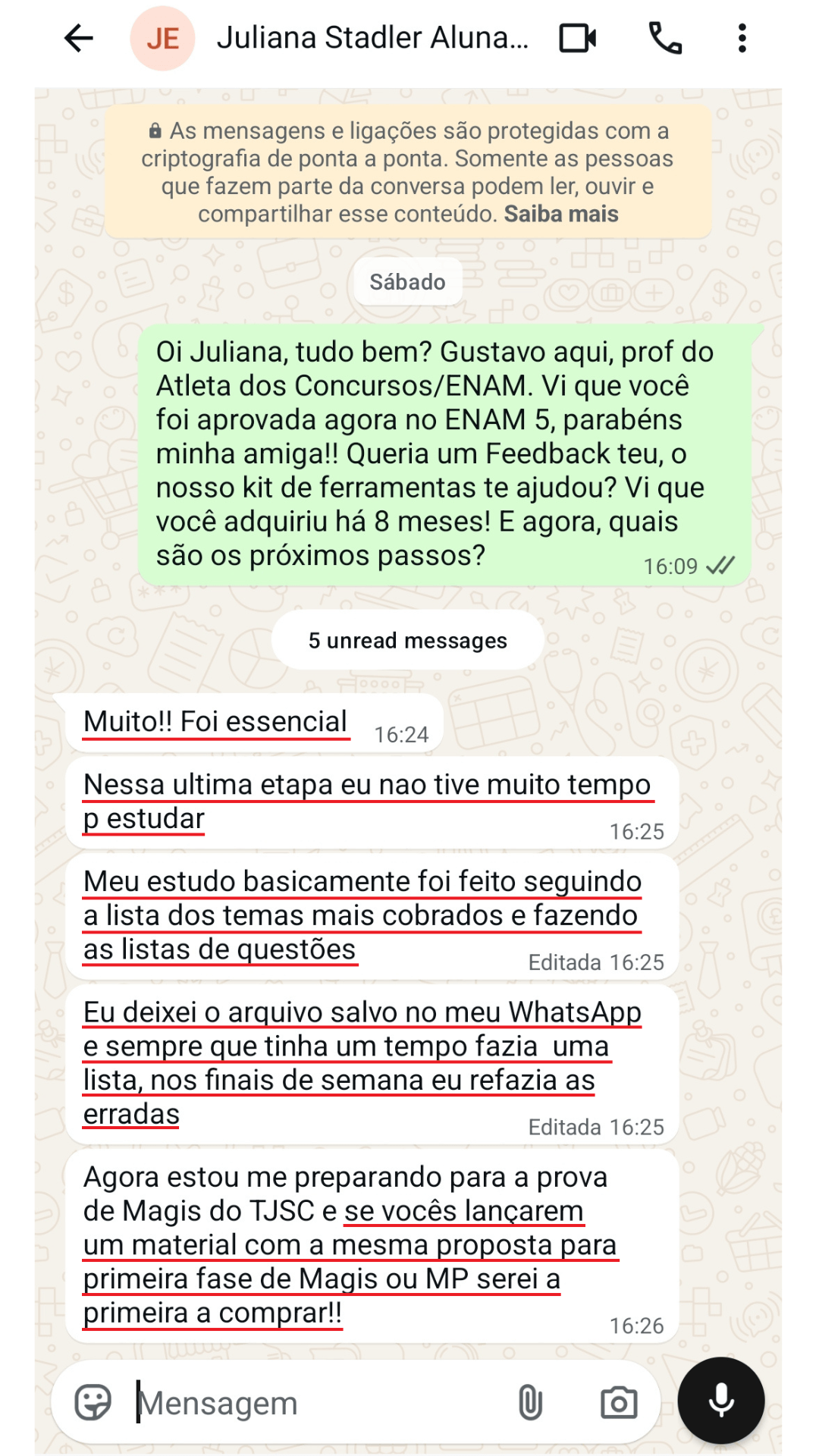 Depoimento Juliana Stadler ENAM 5