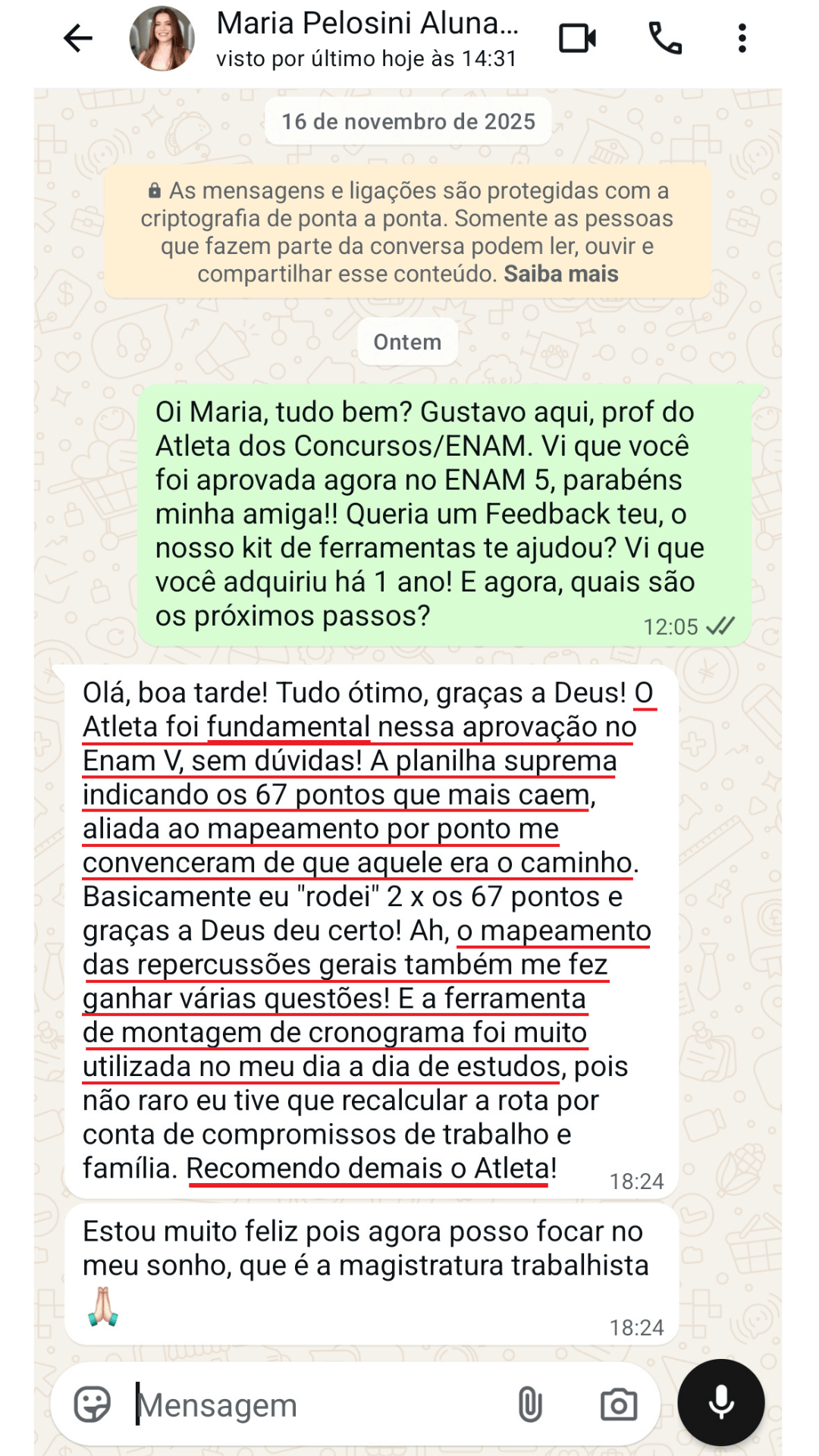 Depoimento Maria Pelosini ENAM 5
