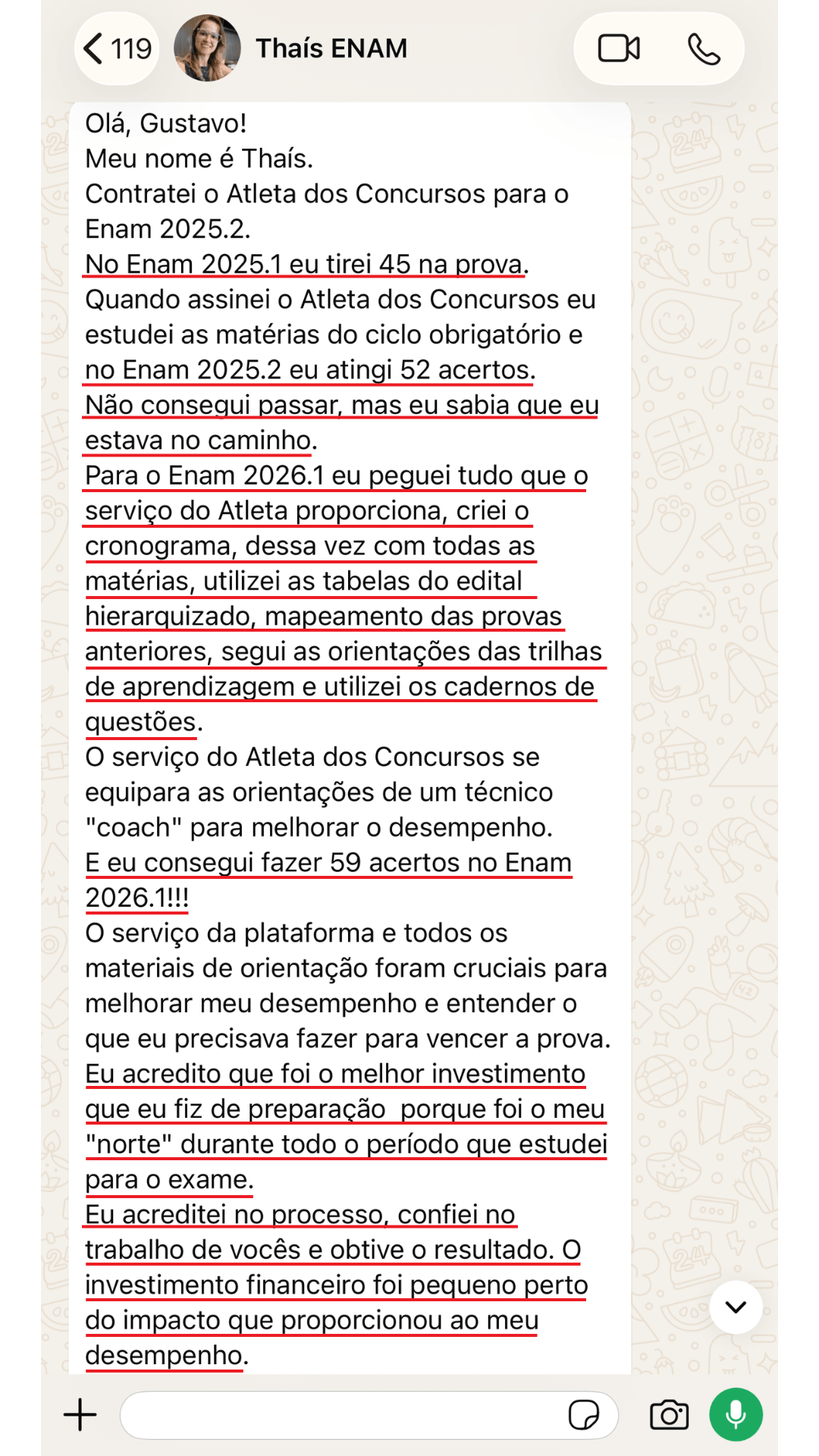 Depoimento Thaís ENAM 5 parte 1